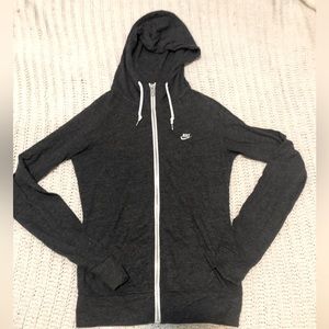Nike Dark Heather Gray Embroidered Zip Up Jacket